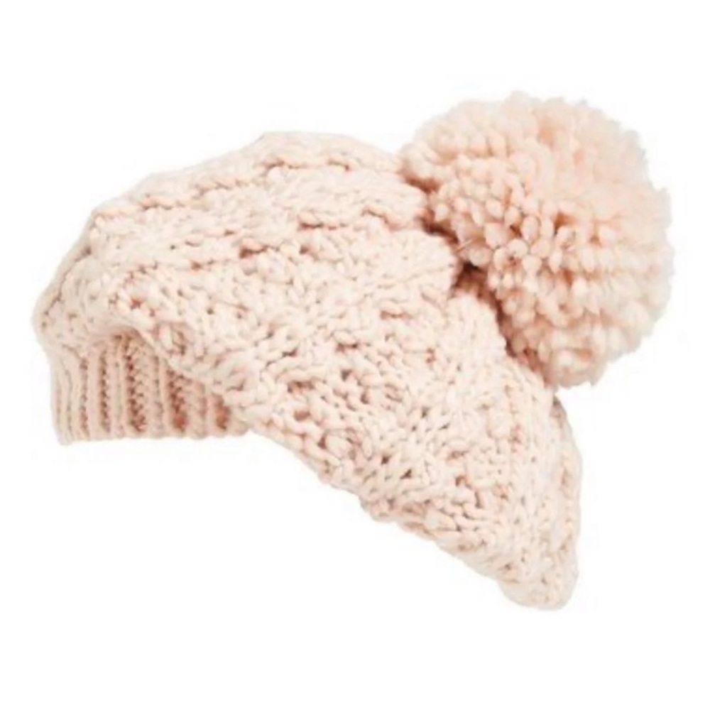 Hinge Knit Pom Pom Beret